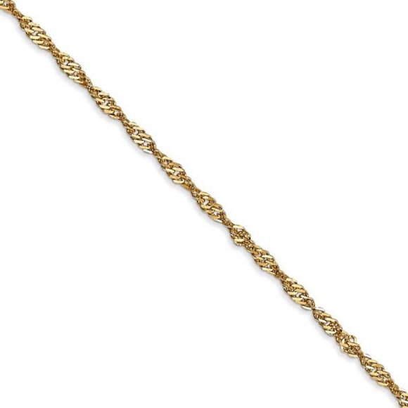 2mm, 14k Yellow Gold, Singapore Chain Necklace, 24 Inch - Picture 1 of 8